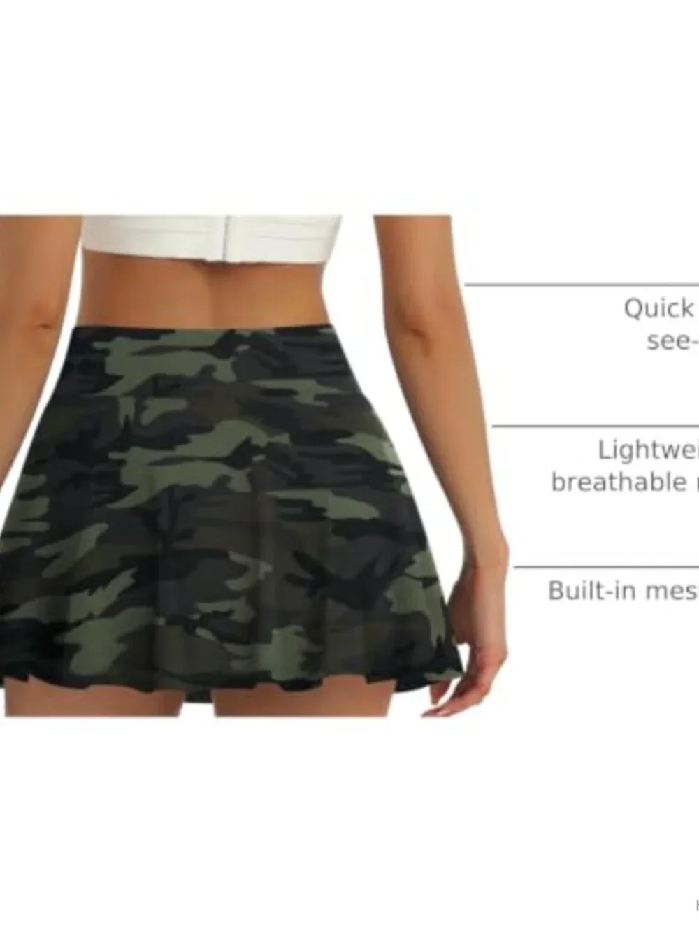 High Waisted Pleated Tennis Skort with Pockets for Women